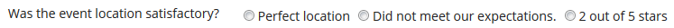 Sample layout for horizontally oriented radio buttons.